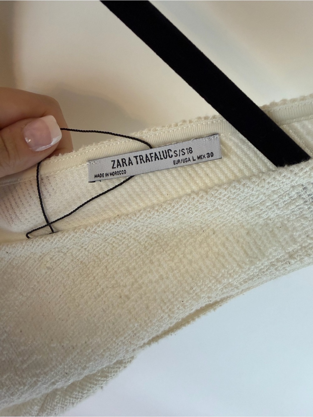 Zara Trafaluc Cream Textured Button Front Sleeveless Dress Size Large - Picture 6 of 6